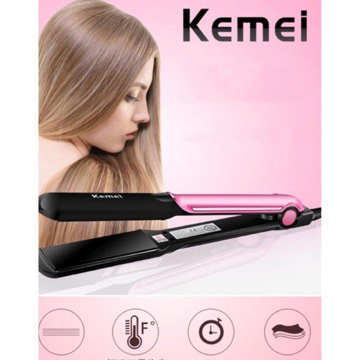 Kemei KM 2113 Tourmaline Ceramic Coating Styling Tools Fast Heating Flat Iron Professional Electric Hair Straightener EU Plug