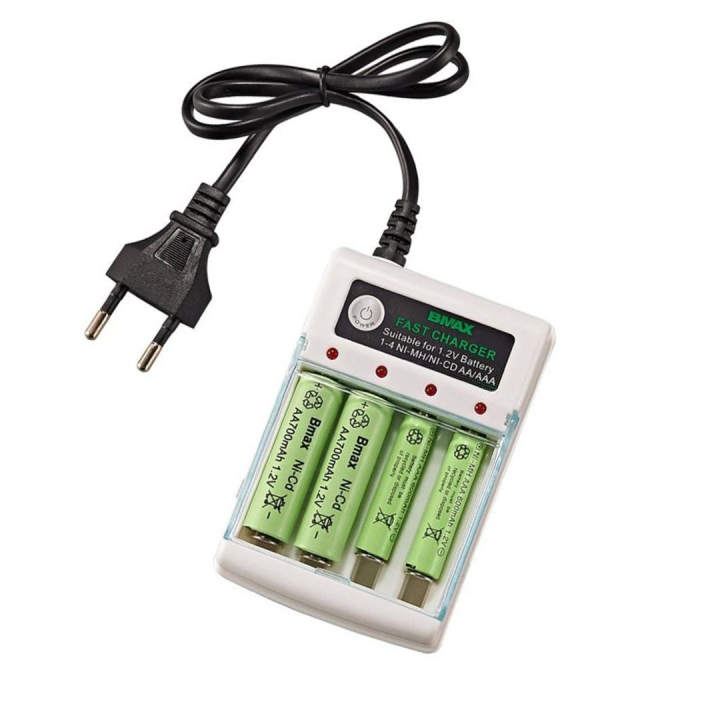 Rechargeable Battery Charger For 1.2V AA/AAA AND 9V Battery - Fast Charger With LED Display Lights
