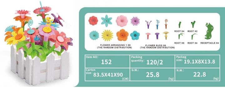 DIY%20Flower%20Garden%2036%20Pieces%20Building%20Toys%20Set%20Bouquet%20Floral%20Arrangement%20Playset%20-%20Image%205