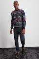 Trendyol Collection Navy Blue Men's Jacquard Christmas Themed Sweater TMNAW20KZ0780. 