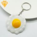 BODHI Fried Egg Key Holder Solid Handbag Ornament Egg Sheet Car Key Ring Pendant. 