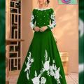 14th August Dress For Women - Embroidered Long Silk Maxi For Independence Day Dress. 