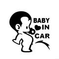 Cartoon Pee Baby In Car Letter Decal Reflective Vehicle Truck Window Sticker. 