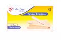 LifeCare Tongue Depressors 100 Pieces Large Wax Spatulas for Hair Removal Natural Wooden Applicator Sticks 6 Inches. 