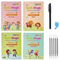Montessori sank Reusable Magic Book Kids Magic Practice Book (4 Book + 1 Pen + 1 Grip + 10 Refills). 