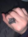 Vintage Retro Punk Ouroboros Head Natural Born Killers Adjustable Snake Serpent Rings. 
