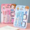 Soft Theme Ink Pen For Girls And For Boys Fountain Pen Set With Erasable Blue/Black/Red Ink Gift For Kids Smooth Writing School Stationery Office Supplies - 3556. 