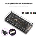 5V 3-pin RGB 10 hub splitter Sata power argb 3pin male connector extension cable adapter. 