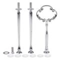 1set 2 3 Tier Cake Plate Stand avy Metal Center Handle Fitting Hardware Rod Shape:Ornate Victoriana Color:Silver  Amount:1 Sets. 