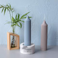 Pillar Candle Mold Cylinder Rib Plastic Candle Molds 6 Inch for Candle Making DIY Handmade Candles. 