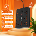 Compro™ 3000W / 2500W Power Extension Board & Socket – 6 & 4 Universal AC Outlets, 2 USB + 2 Type-C Fast Charging, Built-in Timer & Individual Switches, Heavy Duty Surge Protection Power Strip. 