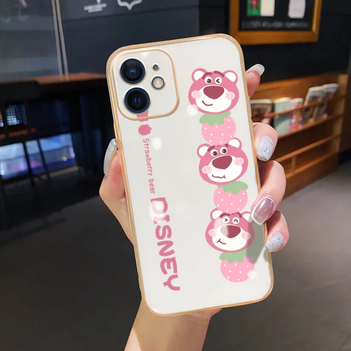 YIWESAN%20Case%20For%20iPhone%20XR%20Case%20Cartoon%20Cute%20Lotso%20Bear%20Side%20New%20Design%20Phone%20Case%20Square%20Edge%20Pattern%20Silicone%20Softcase%20Luxury%20Plating%20Casing%20Full%20Cover%20Camera%20Shockproof%20Protection%20Cases%20-%20Image%208