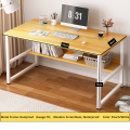 Wooden Computer Desk Study Table Gaming Writing  Table Workstation Home Office Desk  with Metal frame. 