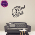 The Decoriya city -Bull Head Black Wall Sticker | Line Drawing Wall Accessories | Laser cut Metal Wall Decor, Cowboy Decor, Animal Portrait, Decal Sticker Wall Decor, Gift Room Decoration. 