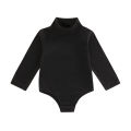 Infant Baby Spring Romper, Solid Color Long Sleeve Turtleneck High Stretch Jumpsuit for Boys Girls. 
