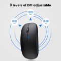 Rechargeable Bluetooth Mouse & Wireless Mouse 2.4G Silent Mode Rechargeable 2in1 Dual Mood BT Wireless Mouse Portable Mouse for Laptop Led Office Games Pc. 
