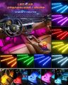 LED Interior Car Lights, App Controlled Car Interior Lights with USB Port, Multicolor Car LED Lights. 