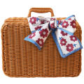 Resin Handheld Rattan Woven Basket Bridesmaid Handcrafted Durable Bamboo Woven Birthday Gift Box Portable Natural Empty Box for Home decor Storage Gift packaging Wedding favors Bridesmaid gifts. 
