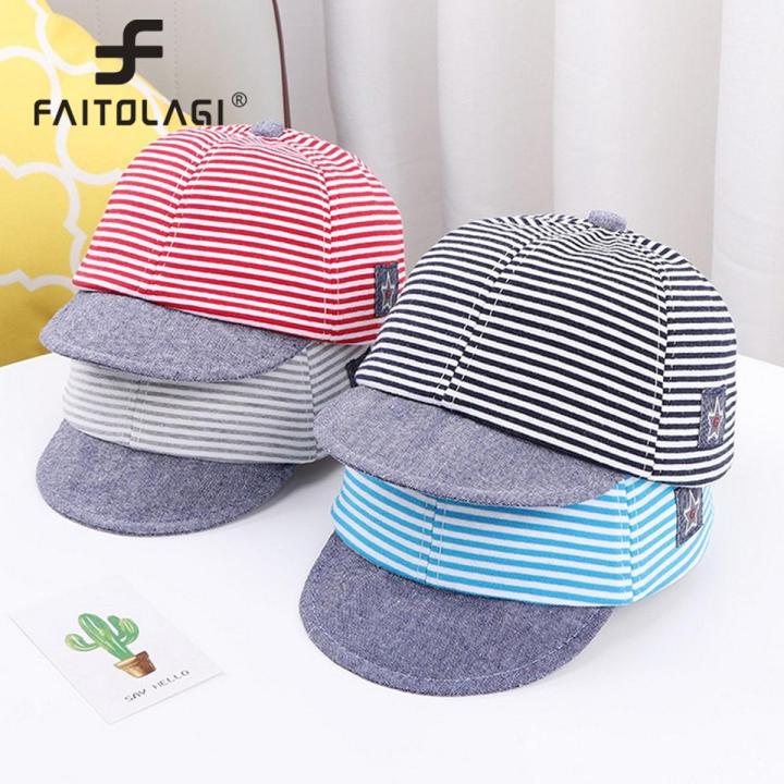 Summer Baby Baseball Cap For Boys Infat Soft Cotton Striped Hat