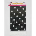 BLACK POLKA DOT THEME TABLE COVER ( 108 CM X 180 CM ). 