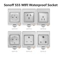Conventional SONOFF S55 Waterproof WIFI Wireless Smart Plug Socket Outlet Home Timer Control US/DE/FR/US Type Switch For Alexa Google Outlet White. 