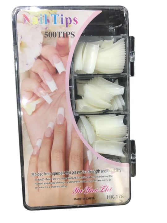 Pack Of 500 Artificial Professional Nails Tips With 10 Different Sizes Nails Tips For Girls