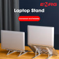 Energy - ENRG Portable Aluminum Foldable Laptop Metal Stand Hinge Adjustable Height Folding Holder Solid With Anti Slip Rubber Grips Silver. 