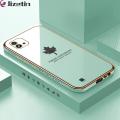 Jizetin (Free Lanyard) for Realme C11 2021 / C20 / C20A Cover Maple Leaf Luxury 6D Plating Soft Casing Silicone Square Frame Phone Case Shiny Bling Back Cover. 