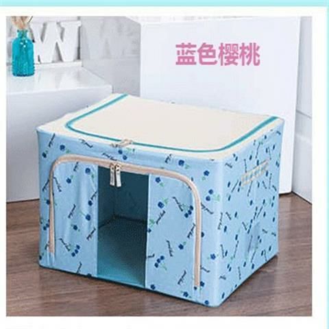 Foldable Clothing Box Oxford Cloth Steel Frame Big Capacity Clothing Home Storage Box 72 Ltr