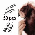 50 pcs/pack Spiral Hair Pins Spin Pins Non-Scratch Round Tips, Twist Screw Hair Pin for Women Bun Hair Style DIY, Spiral Bobby. 