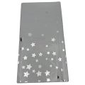 WHITE TABLE COVER WITH SILVER STARS ( 72 INCH X 54 INCH ). 