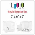 Acrylic donation boxes 6x6x6 charity and donation purposes. 