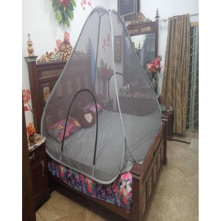 Multicolor Double Bed mosquito net MACHARDANI 6.5 X 6.5 Ft Made of KOREAN NET BEST QUALITY STEEL WIRES covered in Fine Plastic Pipes Best Zips & Durable Parachute sheet Machar dni Full Size