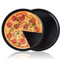 Pizza Pan 3 Pack Round Pizza Board Carbon Steel Pizza Baking Pan Non-Stick Cake Pizza Crisper Server Tray Stand Pizza Stones Tools for Home Kitchen Oven Restaurant Bakeware Pizza Pan Sets With Free Pizza Cutter and Lifter. 