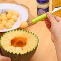New Special Designed 2 in 1 Dual-head Fruit Ball Carving Knife Fruit Waterlemon Scoop Melon Baller Ice Cream Dig Ball Platter Spoon - Multicolour. 
