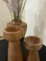 Wooden Candle Holder Pack of 1 Natural Finish Decorative Candle Stand for Home Office Living Room Tabletop Decor. 
