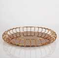Golden geometric mirror tray golden home crafts decoration restaurant metal tray with glass living room decoration accessories. 