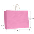Paper Bags kraft paper gift bag with Twisted Rope Handle  - size 16 x 5.5 x 12.1 inches pack of 12 pcs. 