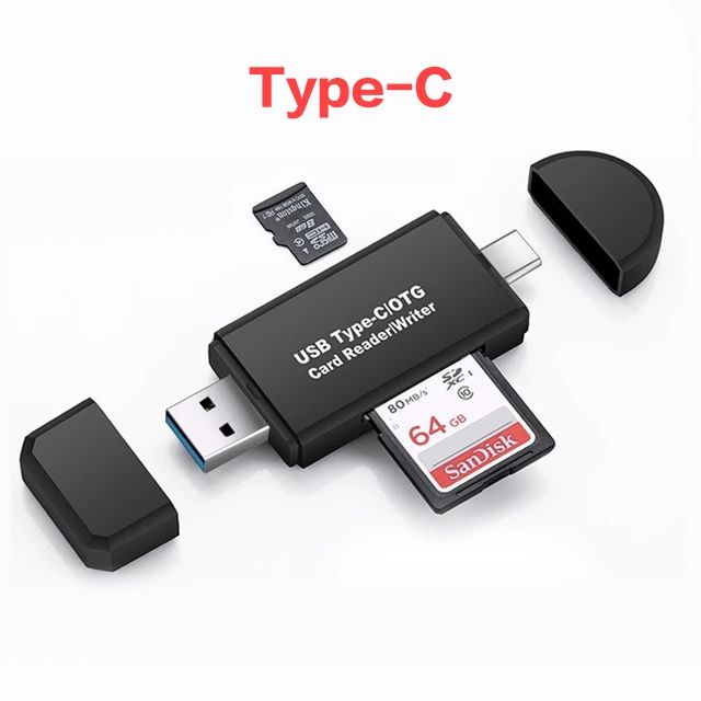 2 In1 USB Type-C /Micro-USB USB 2.0/3.0 Memory Card Reader Writer OTG Adapter SD TF Super Speed