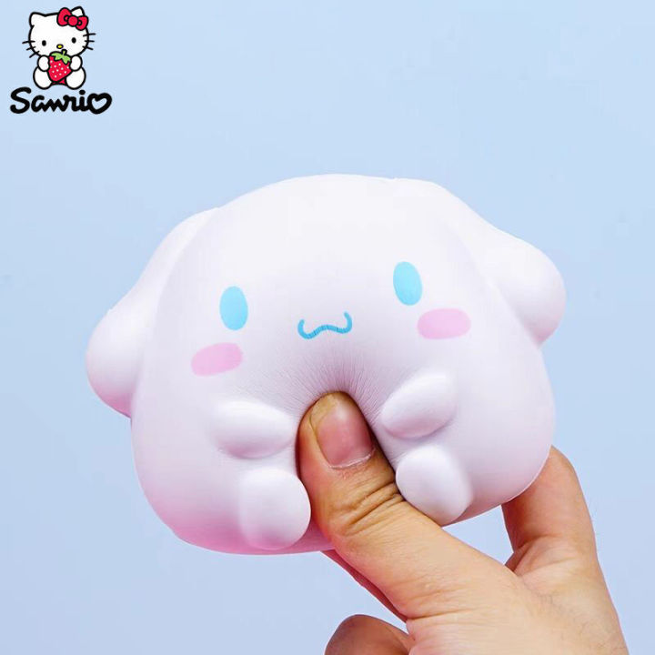 Kawaii Sanrio Kuromi Cinnamoroll Melody Decompression Stress Relief Squishy Y2K Hello Kitty Children Hand Pinch Toy Healing Gift
