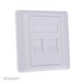 CAT6 Data Wall Outlet Face Plate 2 Port RJ45 Ethernet Network Data Socket. 