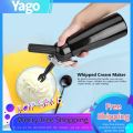 500mL Black Aluminum Whipped Dessert Cream Butter Dispenser Whipper Foam Maker. 