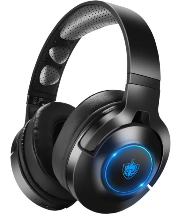 Phonikas Q9 Gaming Bluetooth Wireless Headphones With Removable External Mic - PHOINIKAS Q9 Gaming Headset 3.5mm Wired/Wireless bluetooth5.0 40mm Driver LED Light Over-ear Headphone with Mic for Computer PC PS3/4