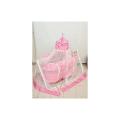 Pink color Baby Girl / Boy swing cot & cradle with mosquito net Baby Jhola Swing bed with Stand for Home Baby Swing Jhoola / Jhula / Jhola - AFX mentor. 