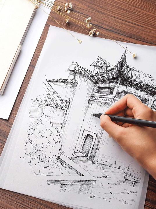 A4/A3 Size Artist’s Tracing Paper, 10 Sheets-Translucent Sketching and Tracing Paper for Pencil, Marker and Ink,