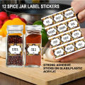 Printed Spice Jar label Stickers for Kitchen jar Labeling 12 pcs. 
