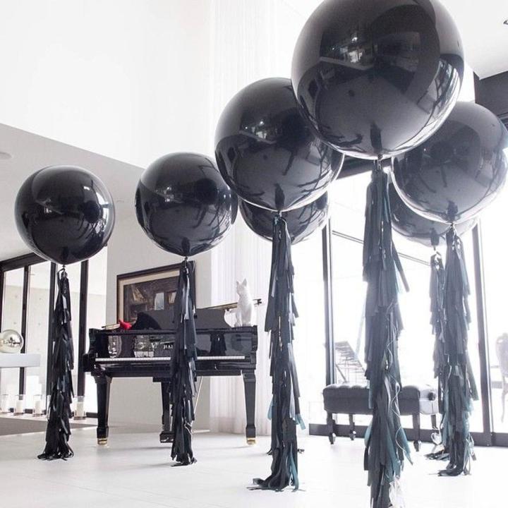 2 Jumbo Size Black Balloons Pack For Birthday - Anniversary Decoration and Party Decoration