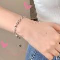 Korean Stylish Silver Heart Bracelet for Girls - Best Friend Bracelets, Cute Bracelet, Adjustable Bracelets, Simple & Fancy Charm Jewelry for Girls, Korean Bracelets for Women Trendy Chain Bracelets, Bracelet Set with Ring - Perfect Gift for Girls & Women. 
