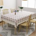 Rectangular Tablecloth ( 4,6,8 Chair ) with beautiful White Lace Spill-Proof Table Cloth in Washable Oil Proof anti-scalding Pvc Vinyl Table Cover. 