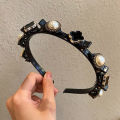 【ETOP】Four Leaf Clover Non-Slip Headband Pearl Women Hair Hoop Double Bangs Hairstyle Korean Style Elegant Temperament Headwear. 